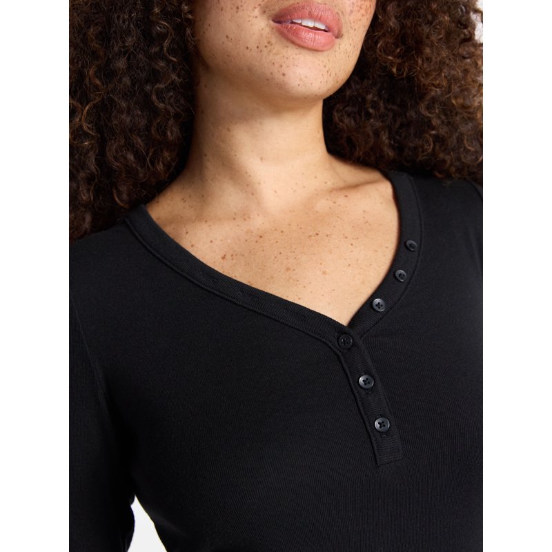No Boundaries Henley Top With Long Sleeves Women’s