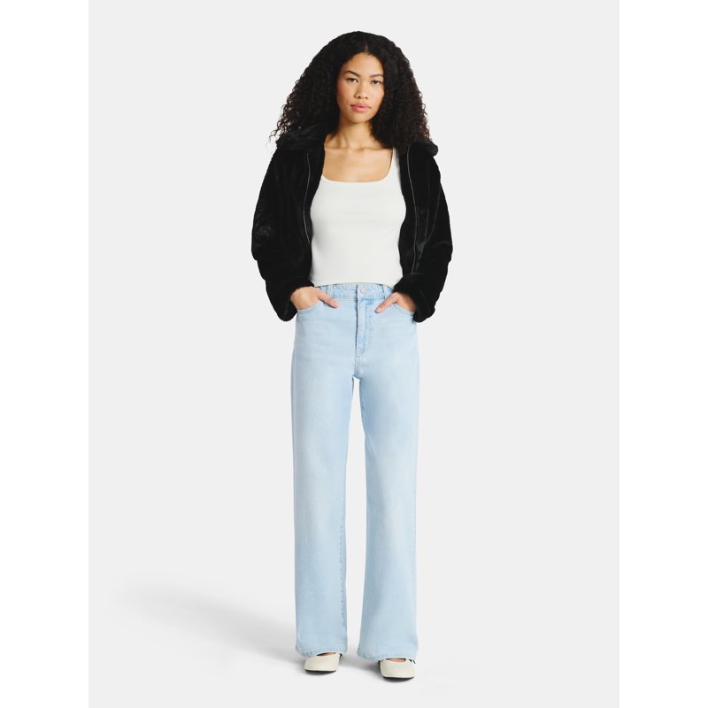 No Boundaries High Rise Baggy Wide Leg Jeans 32'' Inseam Women’s And Women's Plus