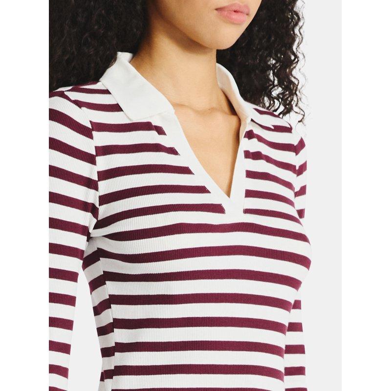 No Boundaries Johnny Collar Tee With Long Sleeves Women's