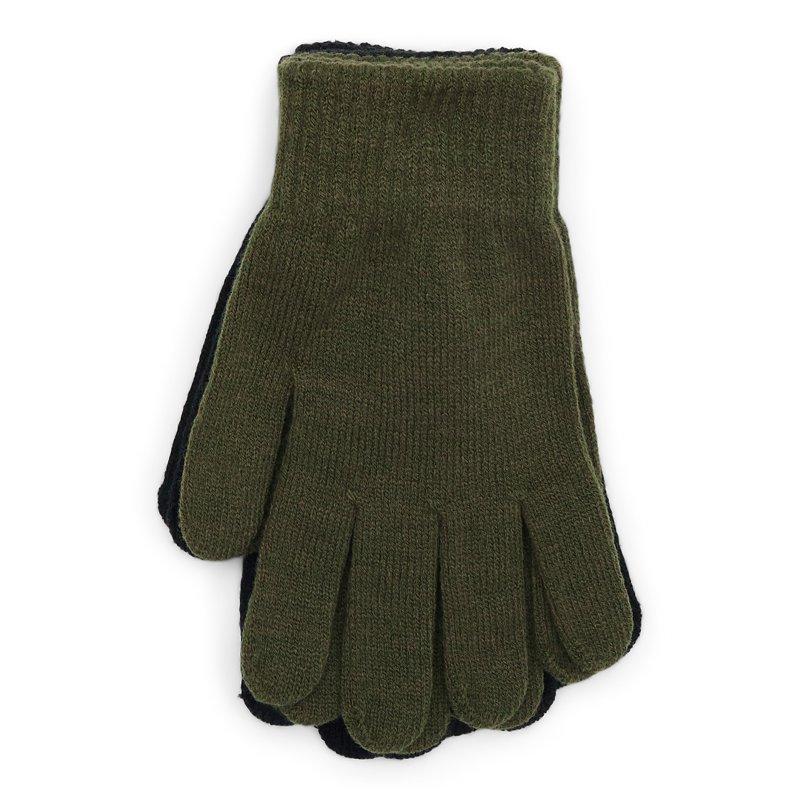 No Boundaries Knit Gloves 2-Pack Women's One Size Darkest Olive