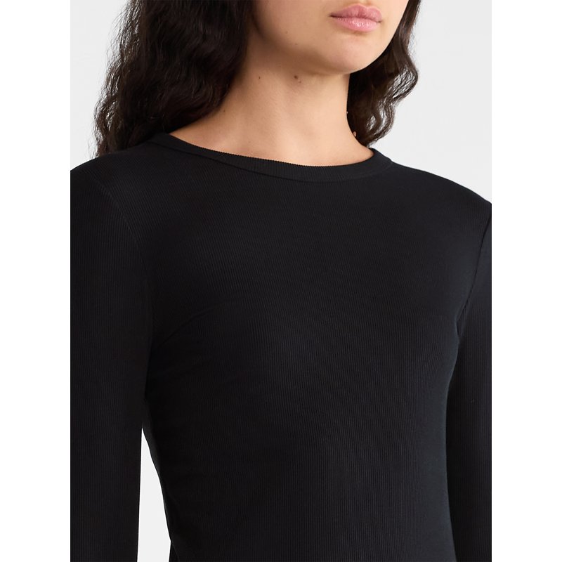 No Boundaries Ribbed Crewneck Tee With Long Sleeves 1 Or 2-Pack Women's