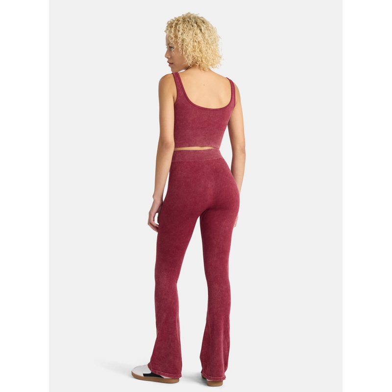 No Boundaries Seamless Scoop Cropped Tank And Flare Leggings Set 2-Piece Women’s