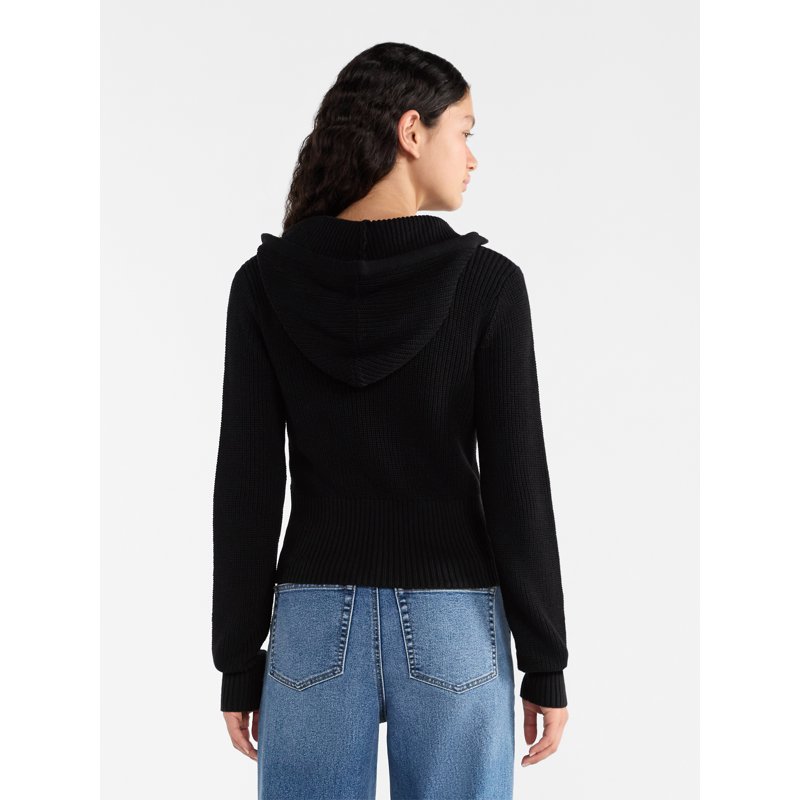 No Boundaries Two Way Zip Up Hoodie Sweater Lightweight Women's