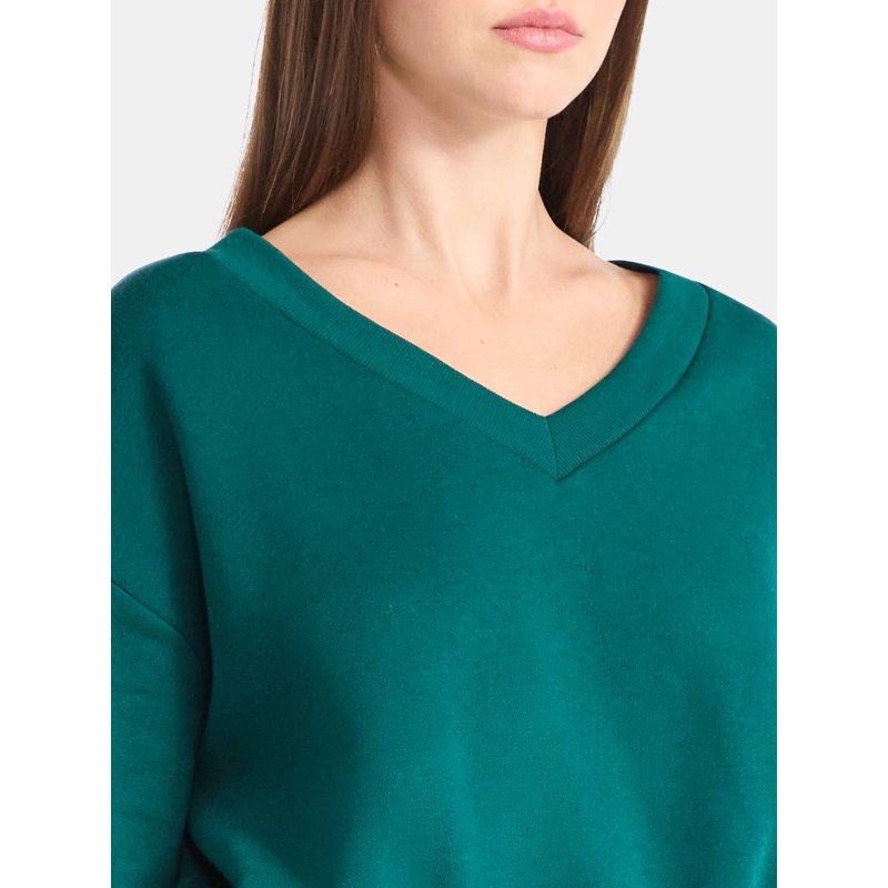 No Boundaries V-Neck Fleece Cropped Sweatshirt Women's