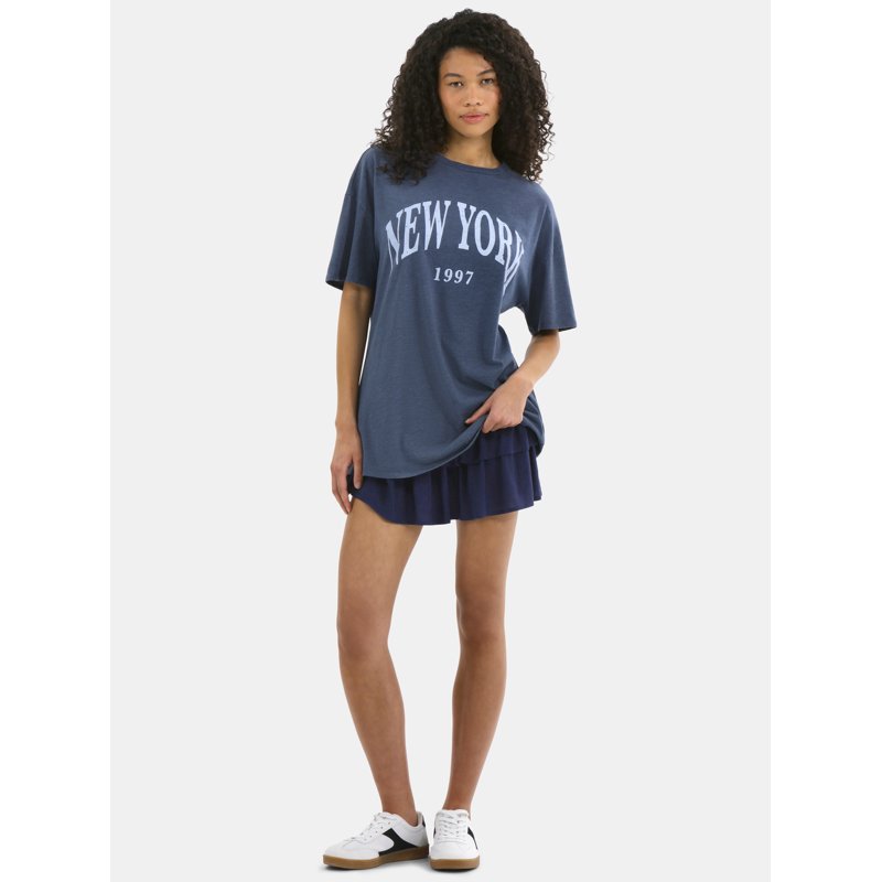 No Boundaries Washed Graphic Boyfriend Tee Women's