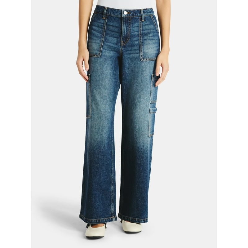 No Boundaries Wide Leg Cargo Pants 31.5'' Inseam Women's