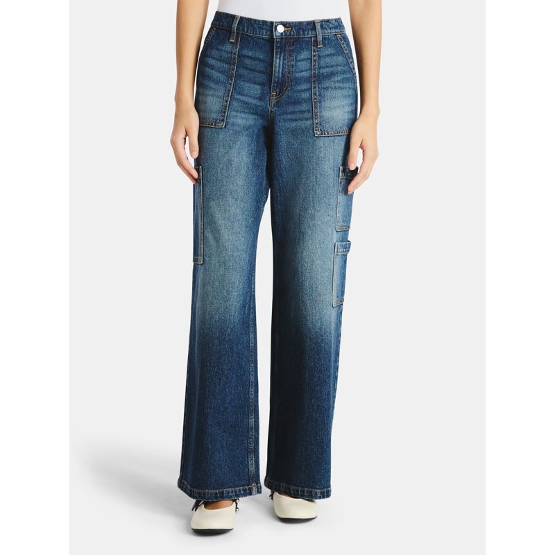 No Boundaries Wide Leg Cargo Pants 31.5'' Inseam Women's