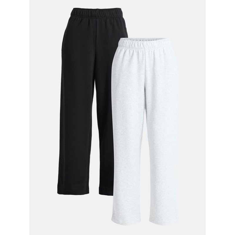 No Boundaries Wide-Leg Foldover Fleece Pants 30'' Inseam 2-Pack Women's