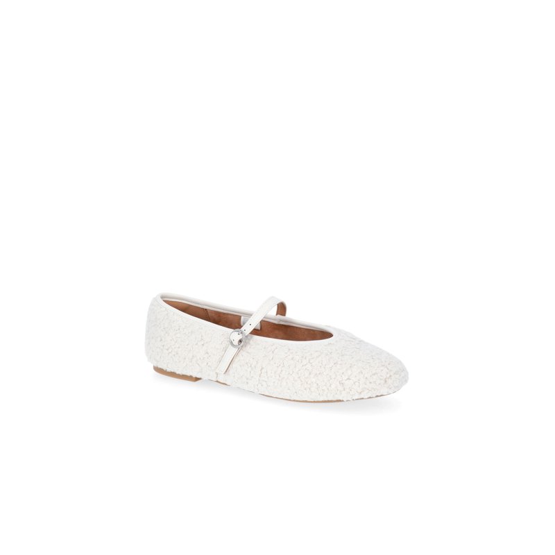 No Boundaries Women's Faux Shearling Mary Jane Flats