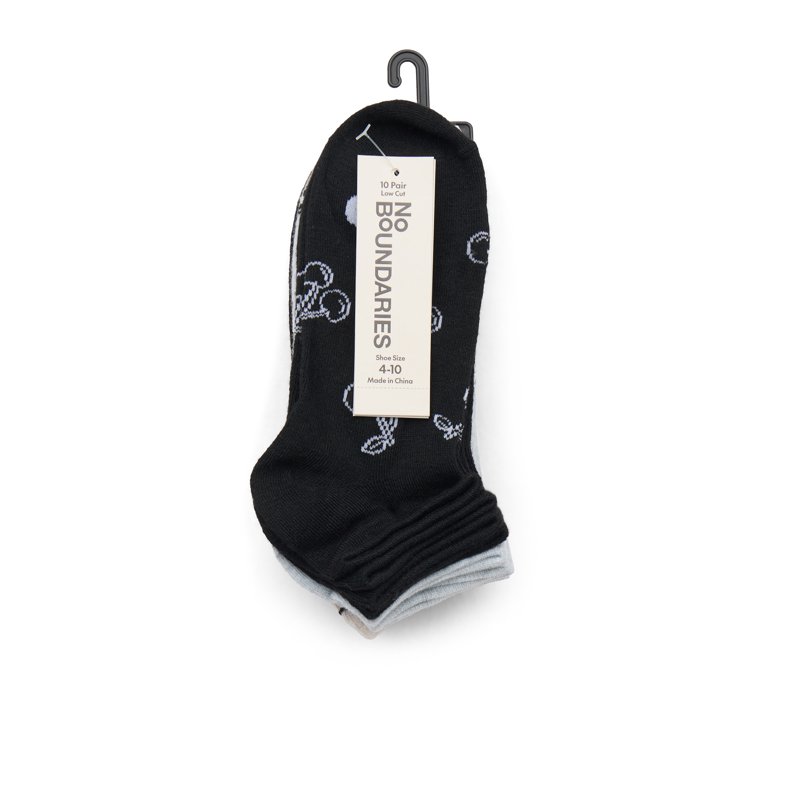 No Boundaries Women's Low-Cut Socks 10-Pack Sock Sizes 4-10