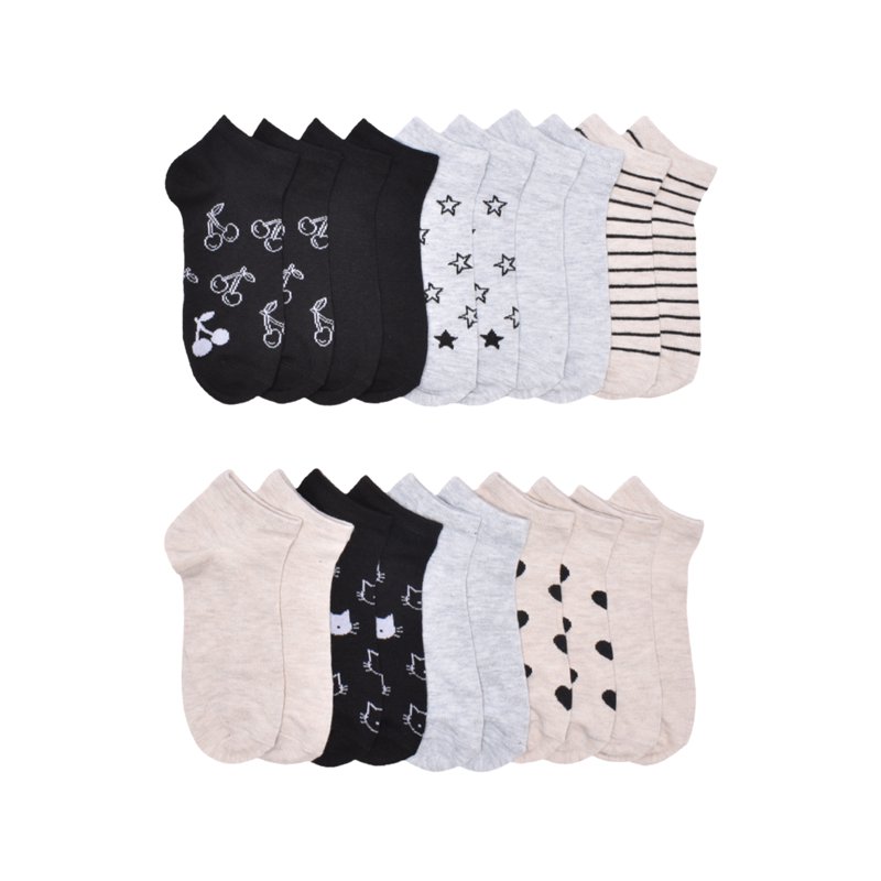 No Boundaries Women's Low-Cut Socks 10-Pack Sock Sizes 4-10