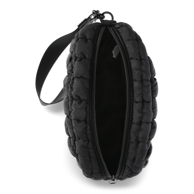 No Boundaries Women's Quilted Pouch Bag Charm Black