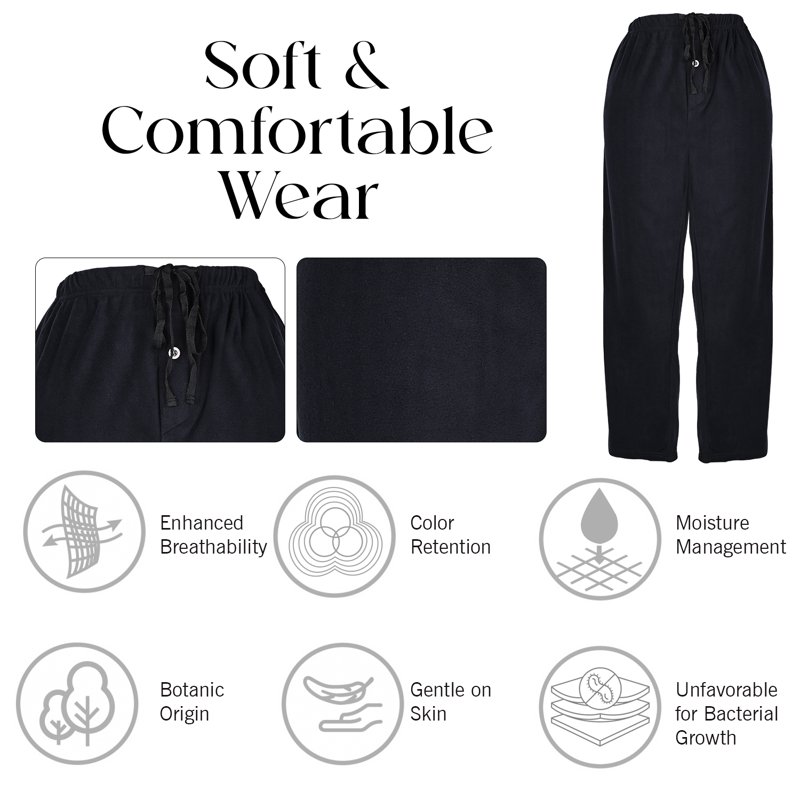 North 15 Boys Cozy Micro Fleece Pajama Pants Black