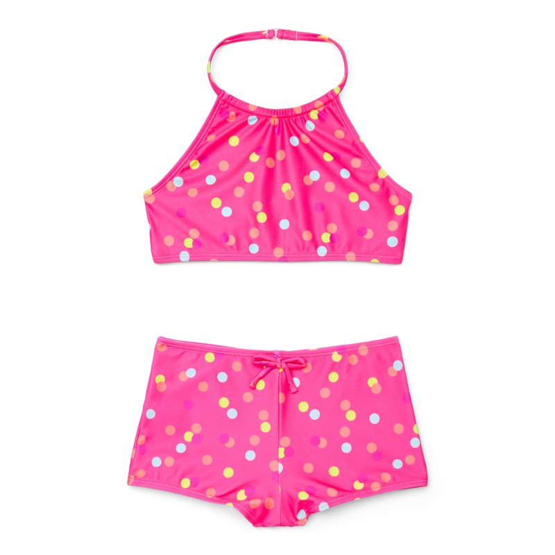 Ocean Gear Girls Halter Bikini Top and Boyshorts Swim Set 2-Piece Sizes 4-18