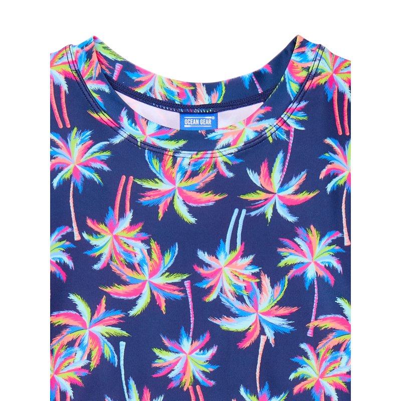 Ocean Gear Girls Short Sleeve Top And Bottoms Swim Set 2-Piece Sizes 4-18