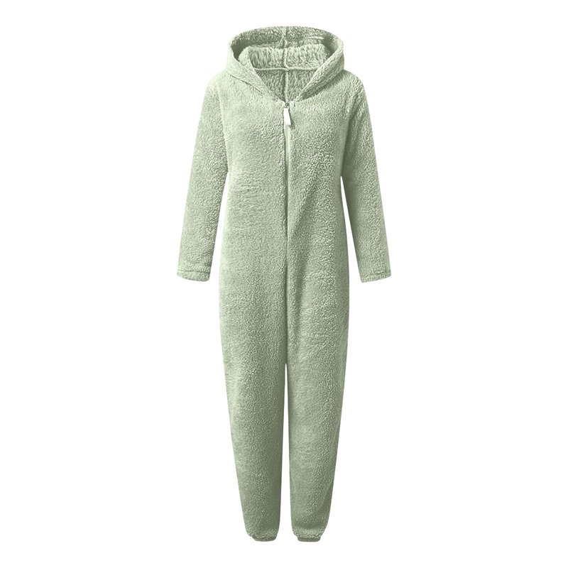 OGLCCG Girls Fleece Hooded Onesie Pajamas Cute One Piece Fuzzy Sleepwear Zip Up Jumpsuits Winter Warm Lounge Outfits With Pockets 2-7 Years