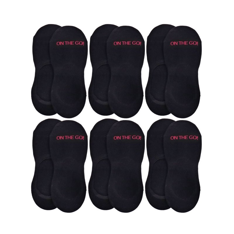 On The Go Women's Athletic Liner (6 Pair Pack Black)