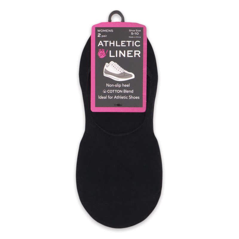 On The Go Women's Athletic Liner (6 Pair Pack Black)