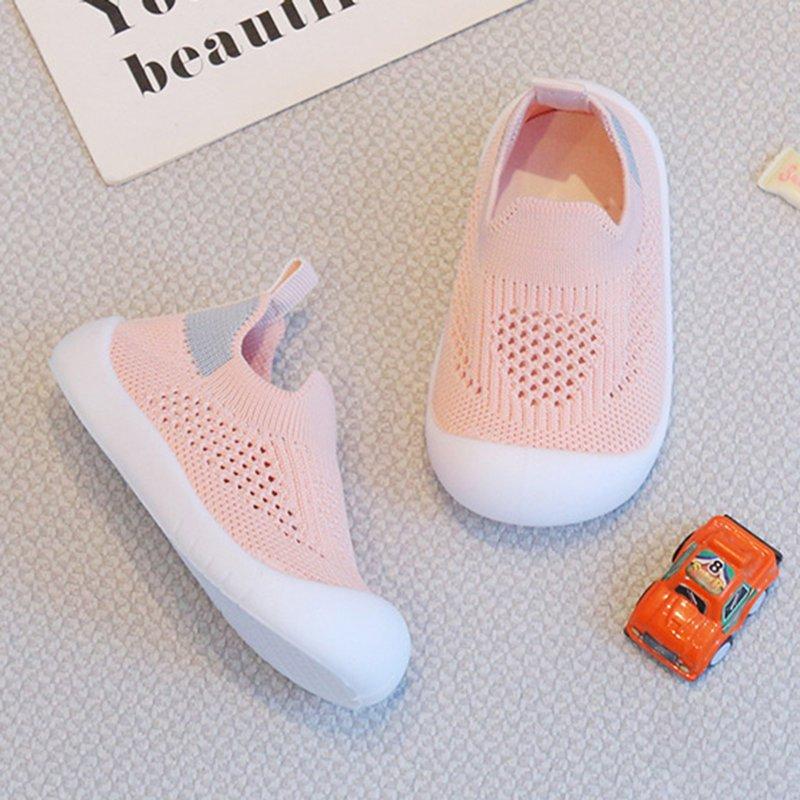 OSOLU Baby Shoes Boys Girls Breathable Non-Slip Walking Sock Shoes First Walking Shoes With Soft Rubber Sole Toddler Slipper Sneaker Newborn Cozy Footwear 18-24 Months