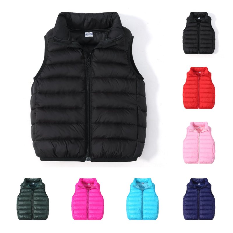 Owordtank Toddler Kids Boys Girls Puffer Vest Coat Sleeveless Full Zip Coat Outerwear