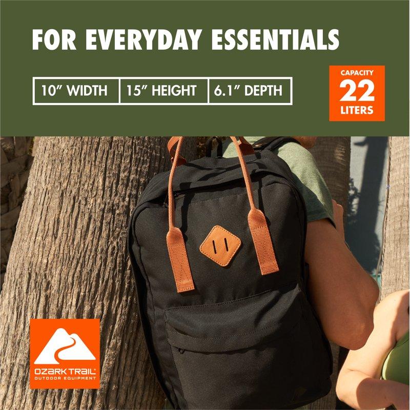 Ozark Trail Asheville Dual-Carry Backpack Black Everyday Polyester Adult Teen Unisex
