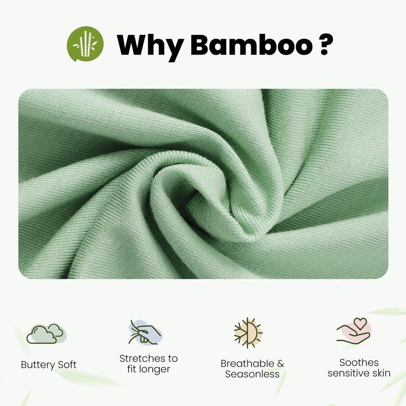 PatPat Baby Pajamas Viscose From Bamboo Footless Zip Bodysuits Baby Sleep N Play Pajamas For Boys And Girls 2Pack 0-24 Months