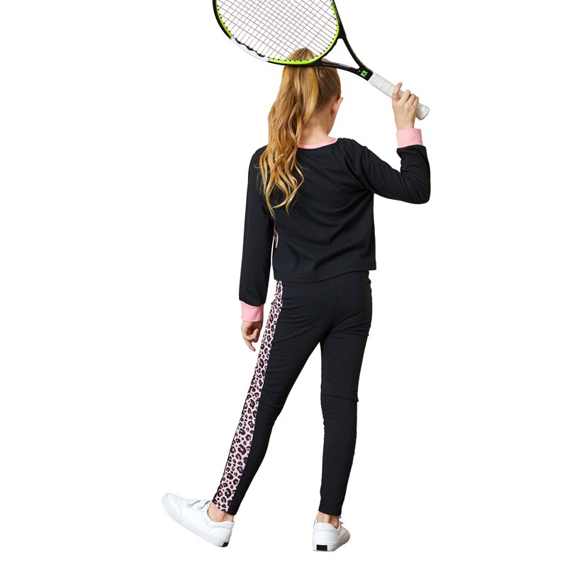 PatPat Kid Girls Sweatshirt And Jogger Set Leopard & Color Block Outfits Set Size 4-12