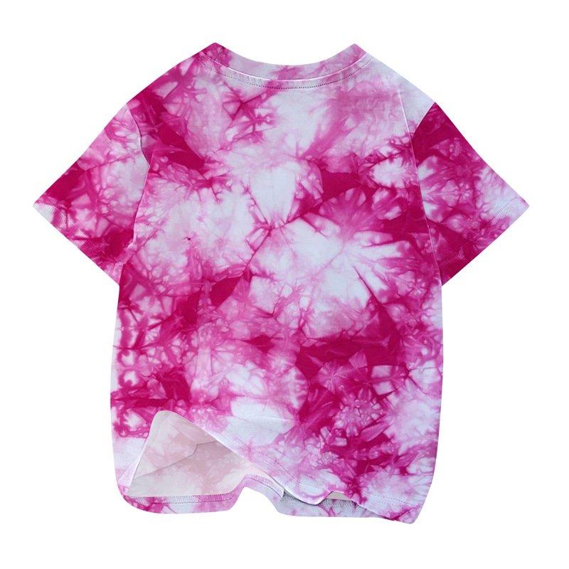 Piuwrlz Summer Short T-Shirts For Girls Short Tops Sleeve Printed Lace Floral Round Neck T Shirt Top Kids Hot Pink Size 9-10 Years