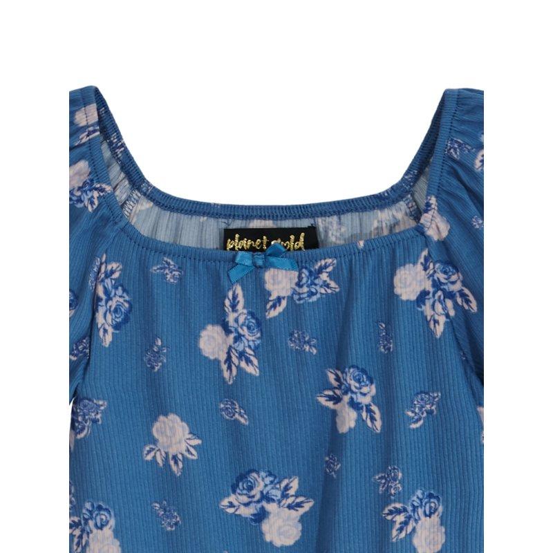 Planet Gold Tween Girls' Short Sleeve V-Waist Rib Dress Sizes 4-18