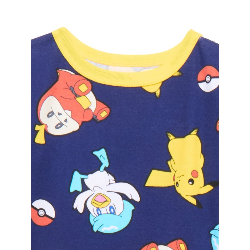 Pokemon Boys Short Sleeve Top And Pants 2-Piece Pajama Set Sizes 4-12