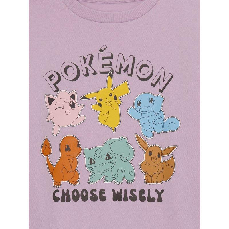 Pokémon Girls Choose Wisely Graphic Crewneck Fleece Sweatshirt Size 4-16