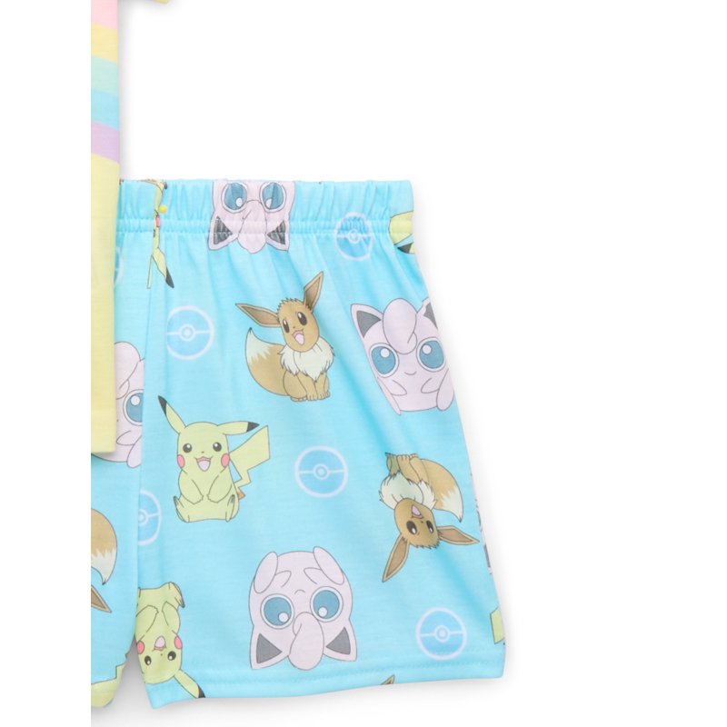 Pokémon Little Girls And Big Girls Graphic Tee And Shorts Pajama Set 2-Piece Sizes 4-12