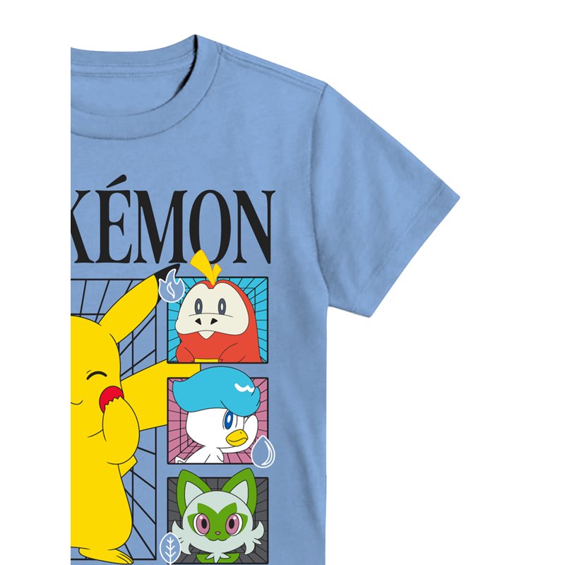 Pokemon Paldea Grid Crew Neck Short Sleeve Graphic Tee Sizes 4-18