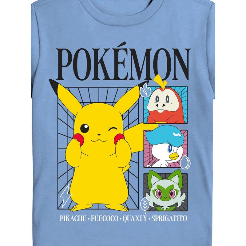 Pokemon Paldea Grid Crew Neck Short Sleeve Graphic Tee Sizes 4-18