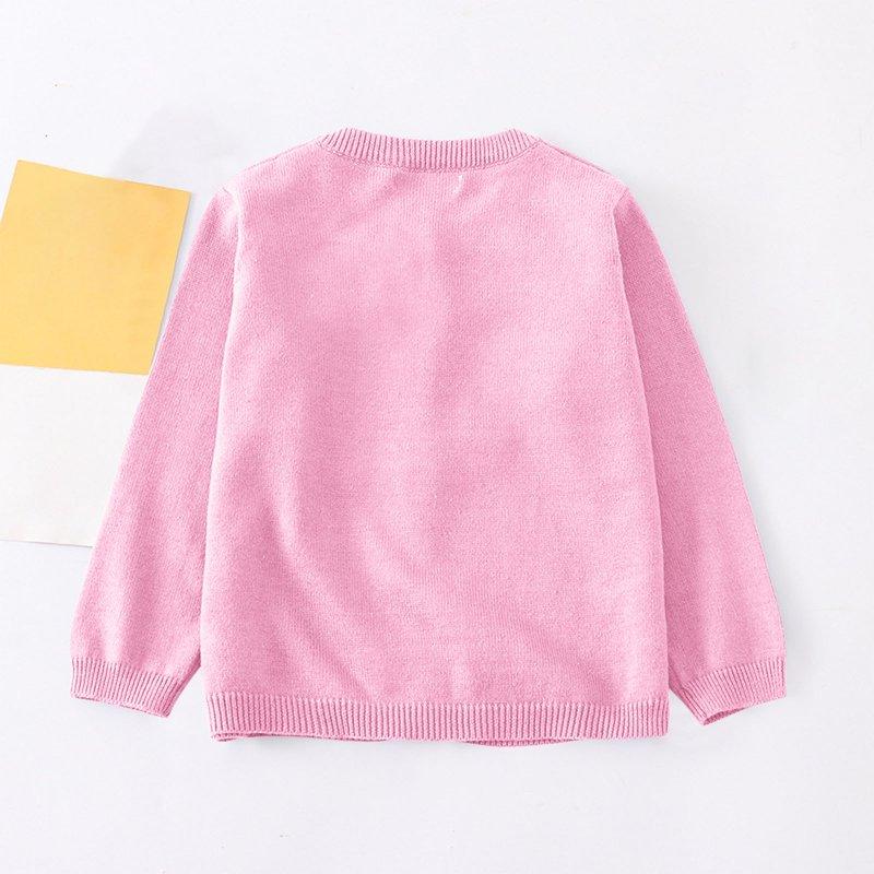 Posijego Sweater Cardigan Toddler Baby Boys Girls Button Solid Color Long Sleeve Knit Sweater School Uniforms