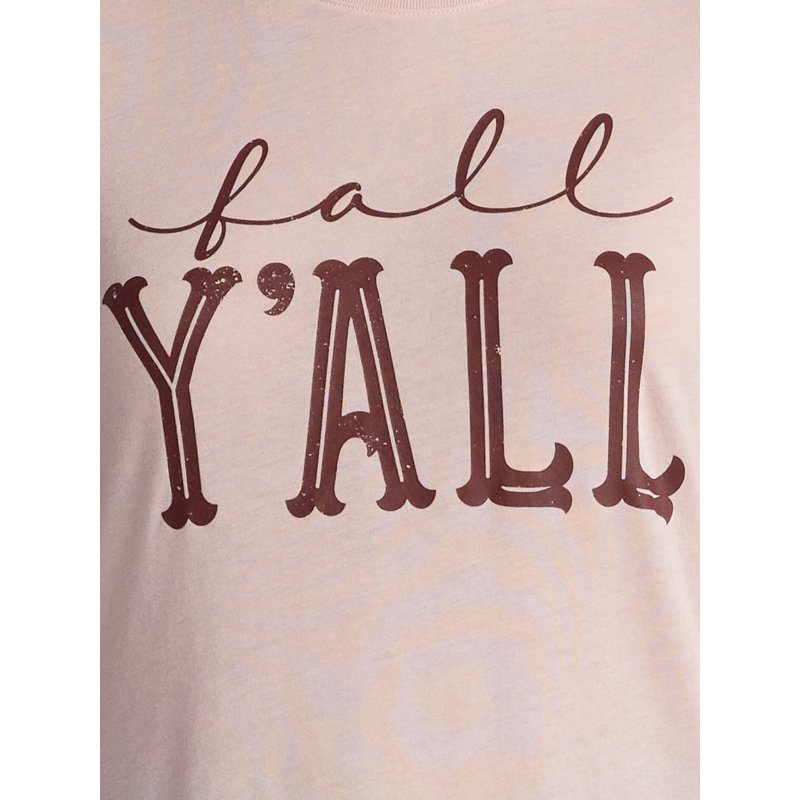 Positivitees Women's Fall Y'all Graphic Seasonal Fall Tee Sizes S-XXXL