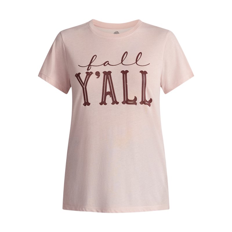 Positivitees Women's Fall Y'all Graphic Seasonal Fall Tee Sizes S-XXXL