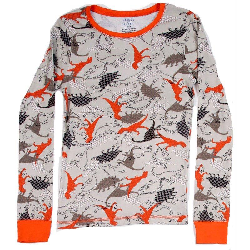 Prince Of Sleep Cotton Pajamas For Boys (Beige - Dinosaur Boys 14-16)