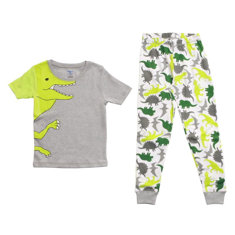 Prince of Sleep Cotton Pajamas Sets for Boys 34716-NEW-10610-10-12 (White - Dino 10-12 Years)