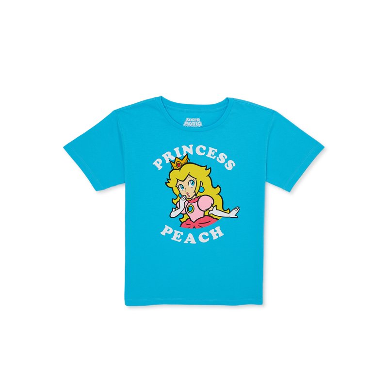 Princess Peach Girls Short Sleeve Graphic T-Shirt Sizes 4-16