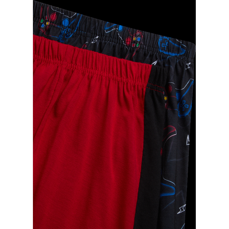 Quad Seven Boys' Pajama Set - 3 Piece Sleep Shirt Pajama Pants And Lounge Shorts (4-18)