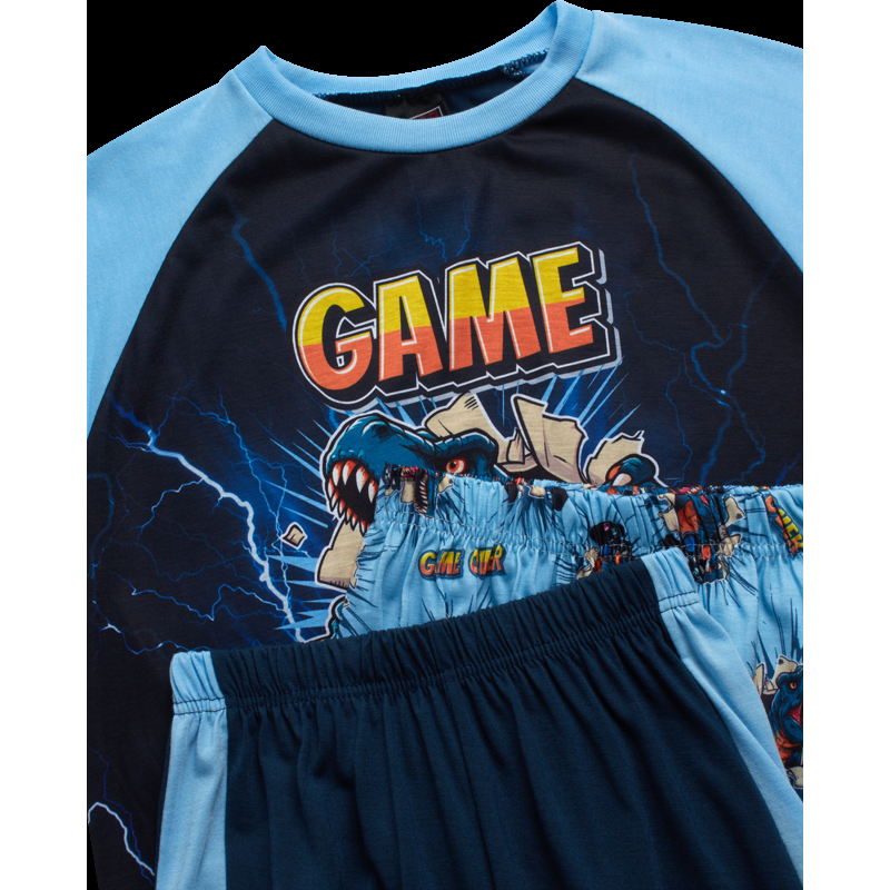 Quad Seven Boys' Pajama Set - 3 Piece Sleep Shirt Pajama Pants And Lounge Shorts (4-18)