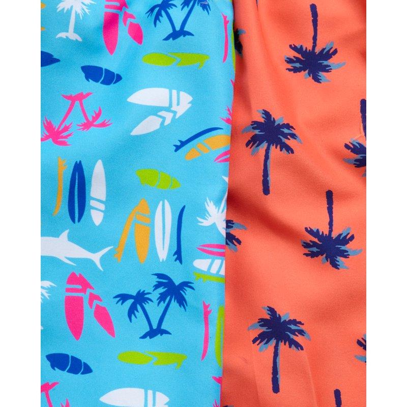 Quad Seven Boys' Swim Trunks - 2 Pack Quick Dry Board Shorts Bathing Suit (Size: 8-18)