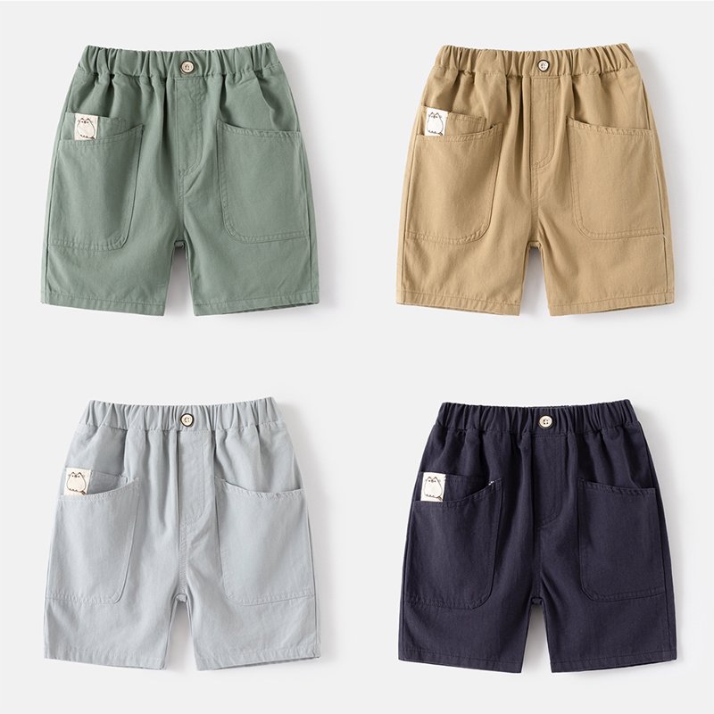 QUDDERR Kids Baby Jogger Shorts For Boys Summer Cotton Cargo Shorts Toddler Boys Comfort Five Pants With Pocket For 2-10 Years