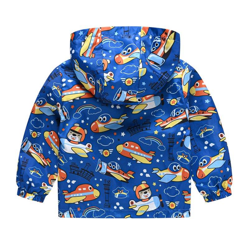 Quealent Bomber Jacket For Boys Coat For Girls Waterproof Boys Long Girls Toddler Raincoat Rain Jacket Hooded Cartoon Rainwear Boys Coat&Jacket Winter 12-18 Months Blue