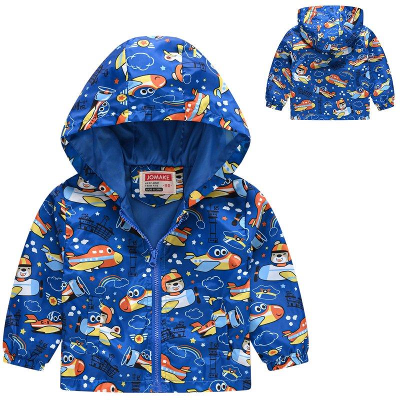 Quealent Bomber Jacket For Boys Coat For Girls Waterproof Boys Long Girls Toddler Raincoat Rain Jacket Hooded Cartoon Rainwear Boys Coat&Jacket Winter 12-18 Months Blue