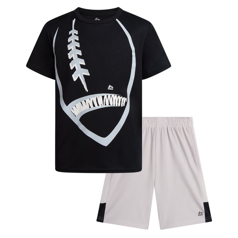 RBX Boys' Active Shorts Set - 2 Piece Poly Mesh Graphic T-Shirt and Athletic Shorts Set (Sizes: 8-12)