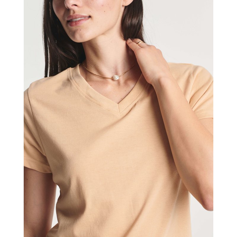 Real Essentials 4 Pack: Women's Classic-Fit Cotton Short-Sleeve V-Neck T-Shirt (Available In Plus Size)