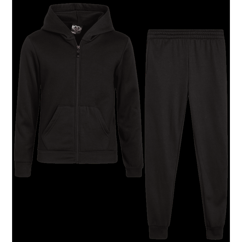 Real Love Girls' Activewear Sets - 2 Piece Fleece Full Zip Hoodie Sweatshirt and Sweatpants (7-16)