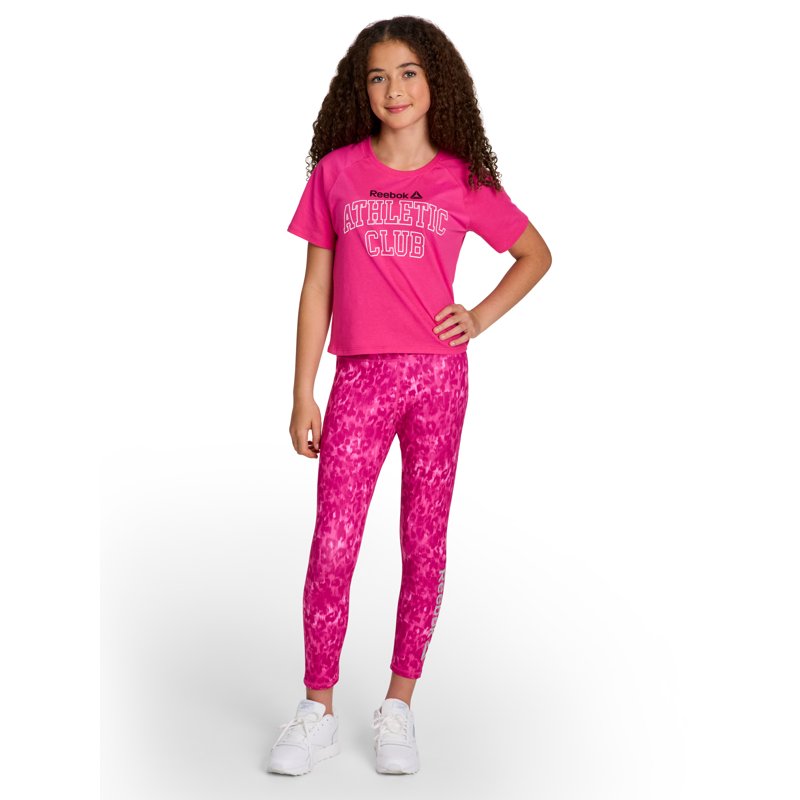 Reebok Girl’s Athletic Printed 7/8 Legging Sizes 4-18